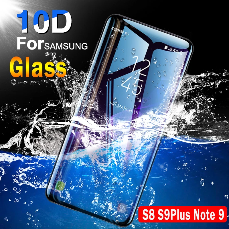 

10D Curved Tempered Glass For Samsung Galaxy S8 S9 Plus S7 Edge Note 8 9 Screen Protector For Samsung S7 S8 S9 Protective Film