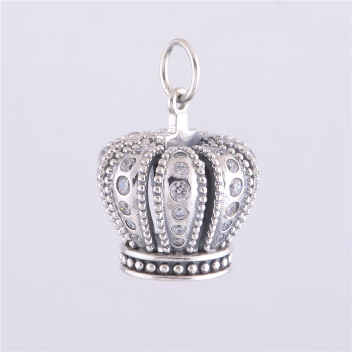 

LW263 S925 Sterling Silver Screw Thread Crown pendant charms beads Fit Original Pandora Charms Bracelet jewelry