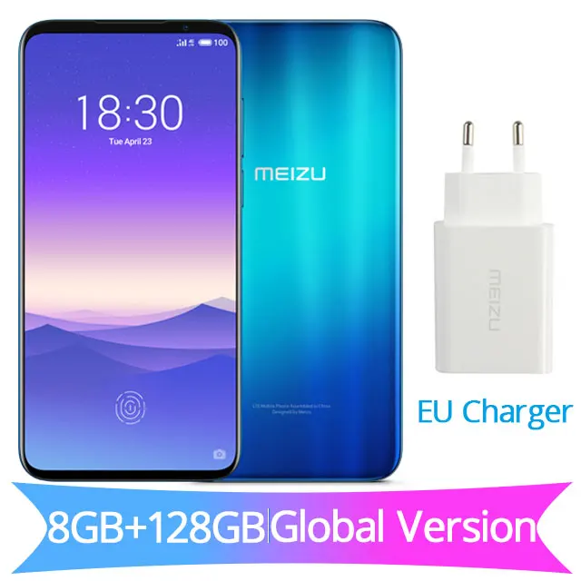 Meizu 16 s, глобальная версия Meizu16s, 8 ГБ, 128 ГБ, Смартфон Snapdragon 855, камера 48 МП, NFC, Android, платный телефон, быстрая зарядка 24 Вт - Цвет: Global Blue