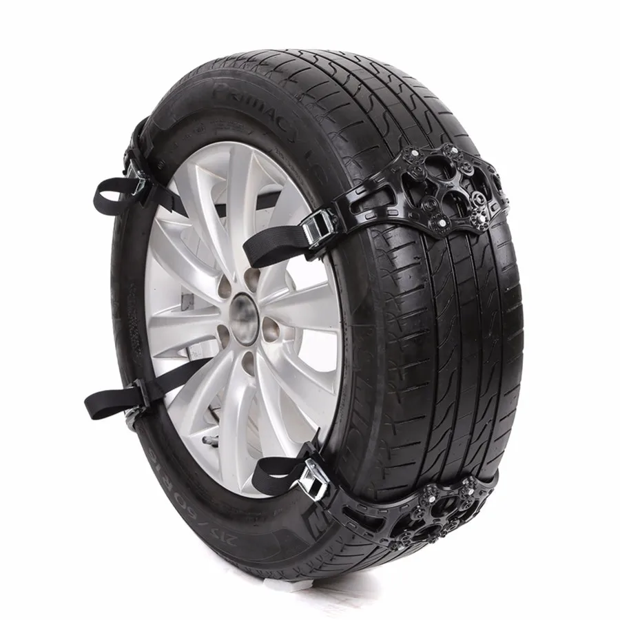 4 unids/lote de cadenas de nieve para coche, accesorio negro/amarillo