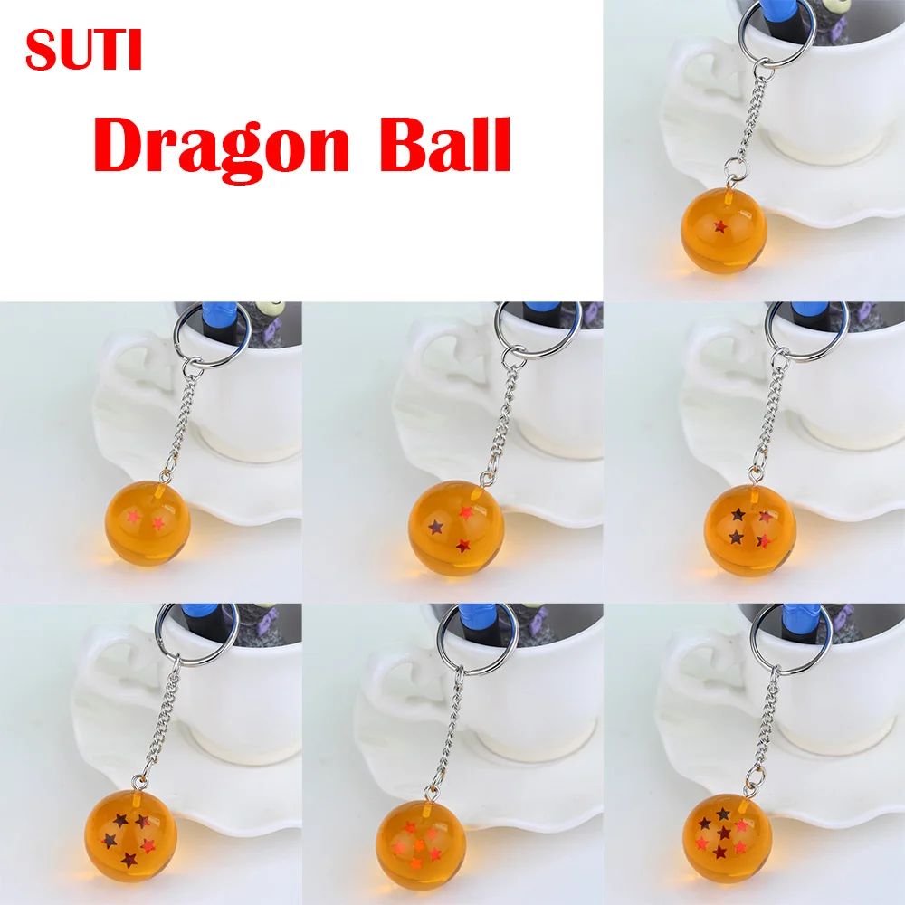 

1PCS Cartoon anime Dragon Ball Z Keychain Child DBZ cosplay Dragonball Z 7 Stars Crystal Ball Keyrings PVC Pendant key holder