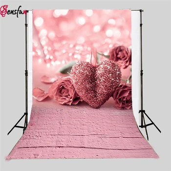 

Sensfun Photographic Background Pink Wooden Heart Pattern Newborn Fotografica Wall Photocall For Weddings Vinyl Backdrops