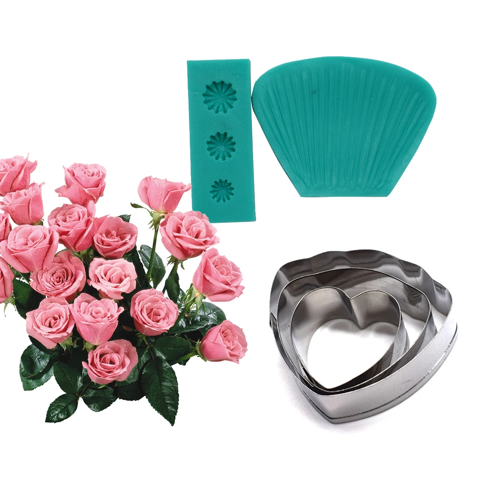 

European Rose Petal Double Side Veiners Flower Cutter Cake Decorating Fondant Sugarcraft Ranunculus Mould Ranuncula Sugar Mold