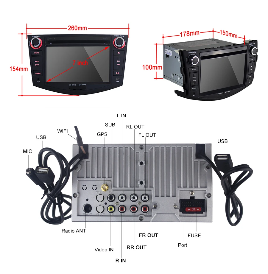 Clearance 7" 2GB Ram 2Din Android 6.0 Quad Core Head Unit For Toyota RAV4 Radio HD TV 3G/4G Network Multimedia Player Wifi GPS Navigation 17