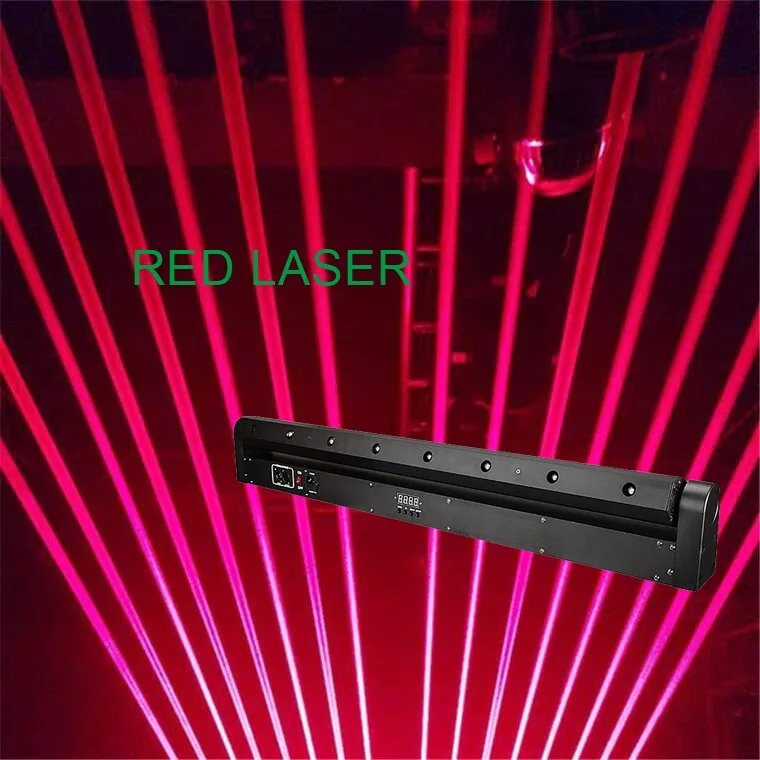 Barra de luz láser con efecto de escenario RGB de 8 ojos SUNART para DJ, discotecas, fiestas, bodas, proyector de cabeza móvil, control DMX