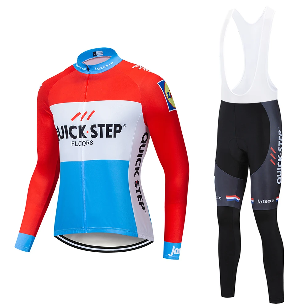 Быстрый шаг команды Велоспорт Джерси комплект с длинным рукавом весна/осень Майо Ropa Ciclismo MTB велосипед Джерси одежда 9D