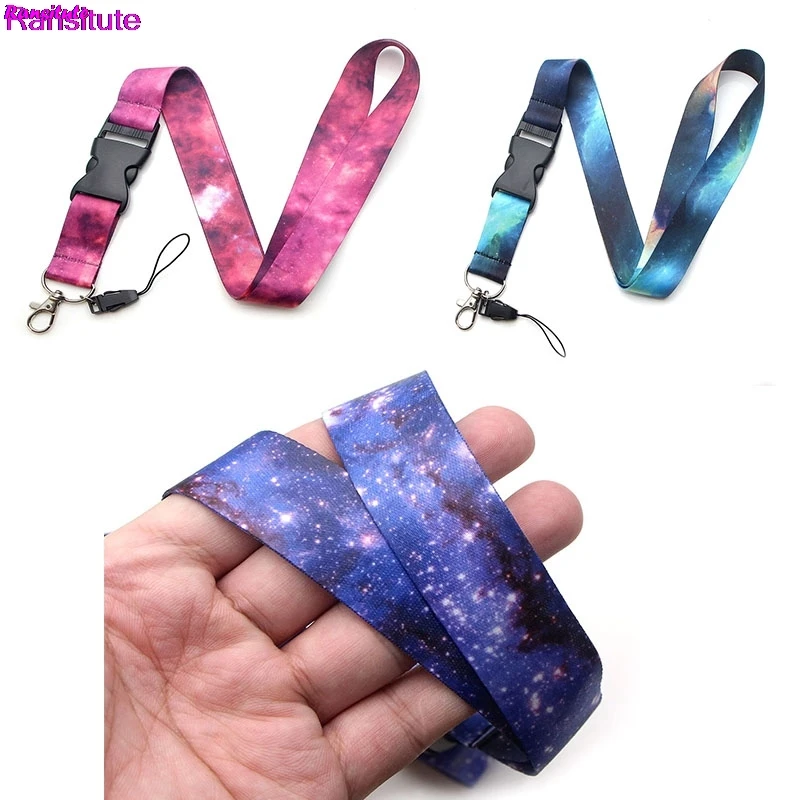 

Ransitute 3pcs/lot Starry Cloud Series Mobile Phone Strap Neck Lanyard Key ID Card Mobile Phone USB Stand Lanyard Ribbon