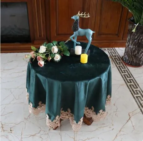 

Velvet Round Tablecloth Household Round Tablecloth European Square Tablecloth Living Room Tablecloth