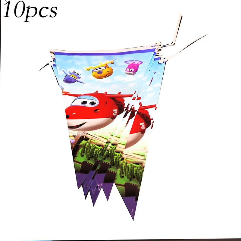 

10pcs/lot Super Wings party banners Super Wings theme birthday party decorations Super Wings birthday party supplies