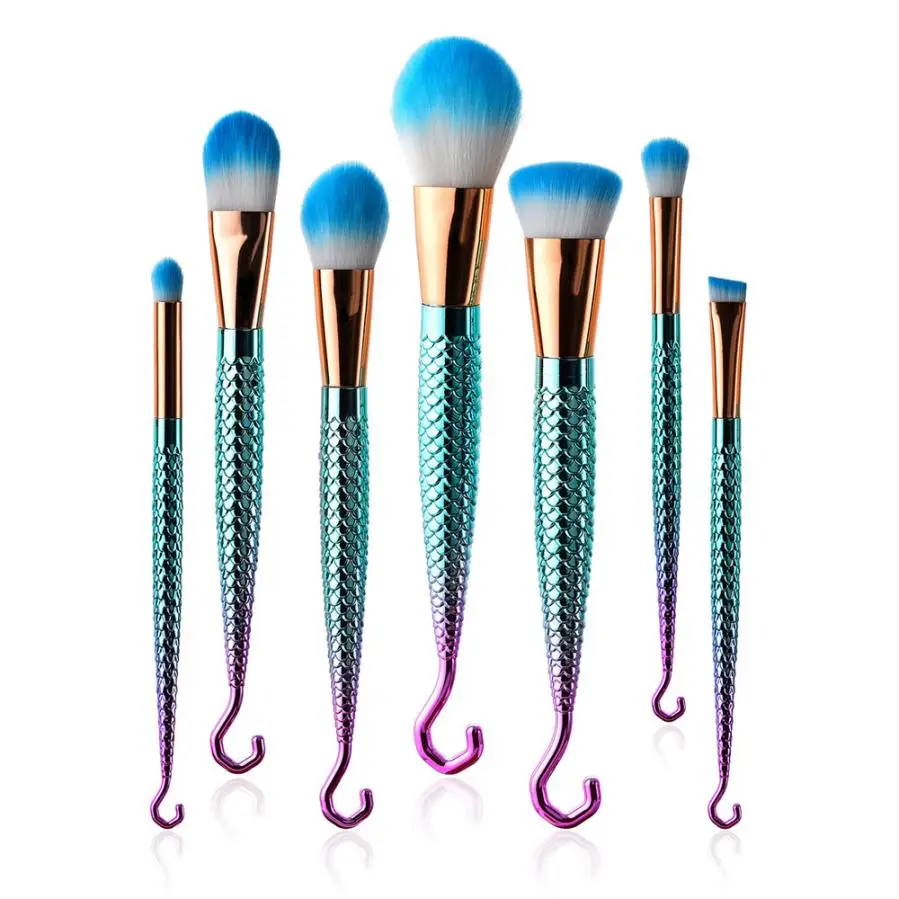 Mahogany material Material 7 Pro Makeup Brushes Set Foundation Blending