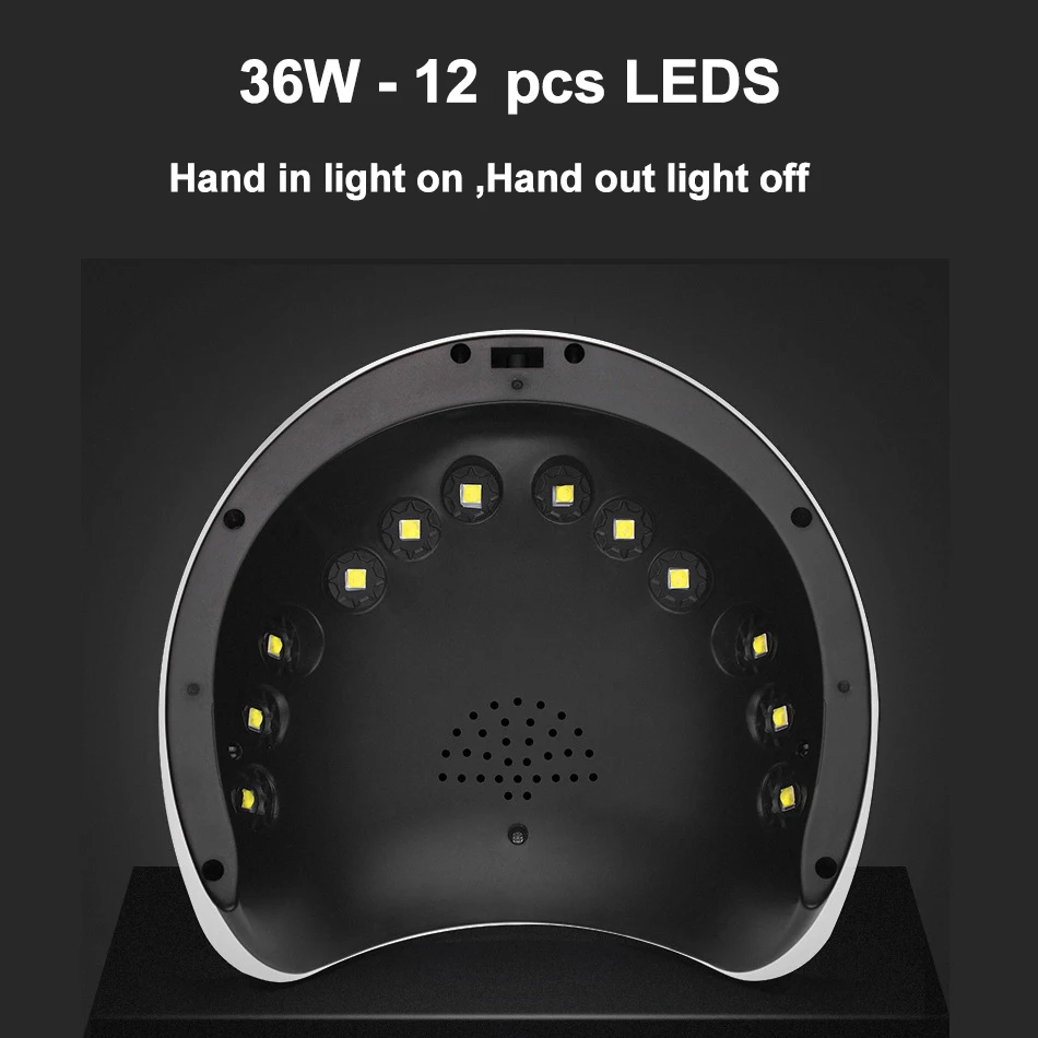 Aokitec УФ-светодиодный светильник для маникюра, мини USB лампа для ногтей, для всех гелевых отверждений, 3 времени, Быстросохнущий светильник, 12 бусин, USB зарядка, УФ-Сушилка для ногтей