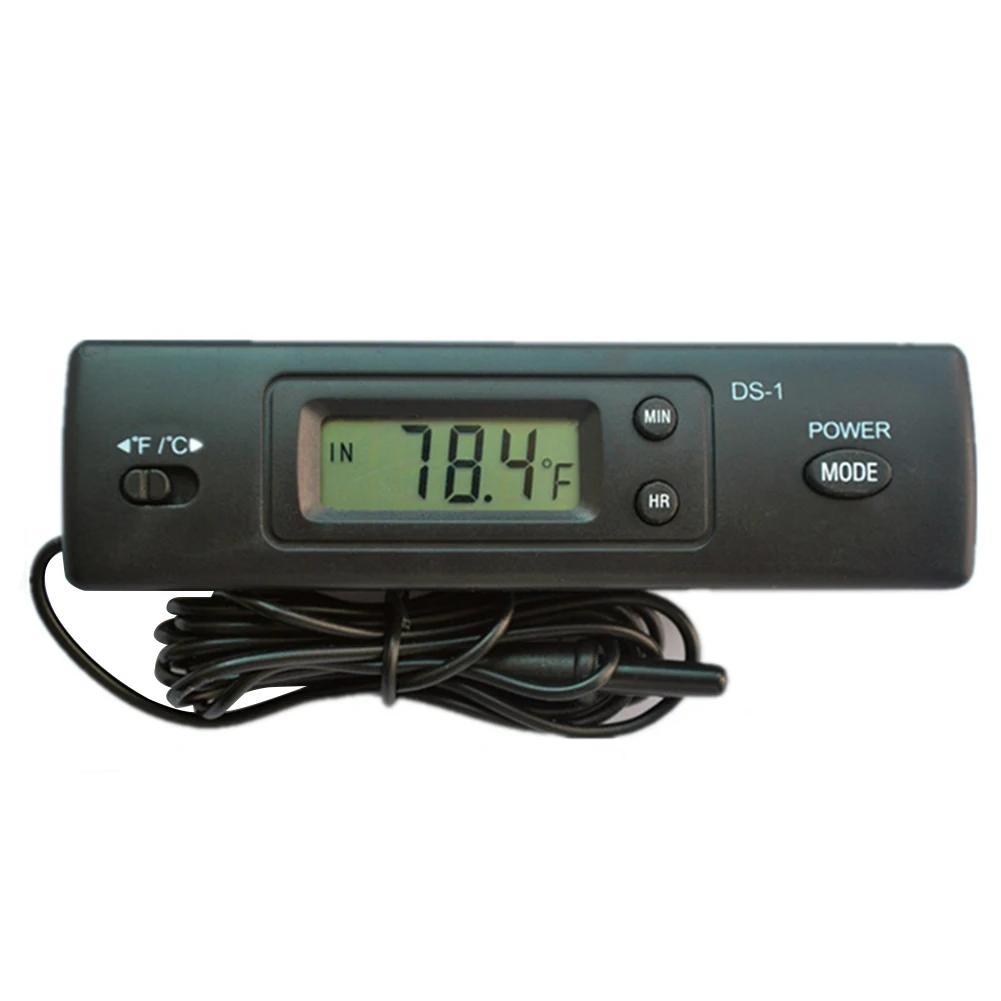 

Dual Temperatures Metal Probe Digital Thermometer Water Refrigerator Home Aquarium Power Saving Electronic Led Car