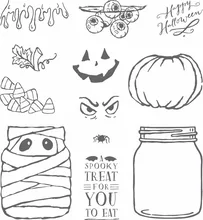Halloween Eye pumpkin bottle Transparent Clear Silicone Stamp/Seal for DIY scrapbooking/photo album Decorative clear stamp