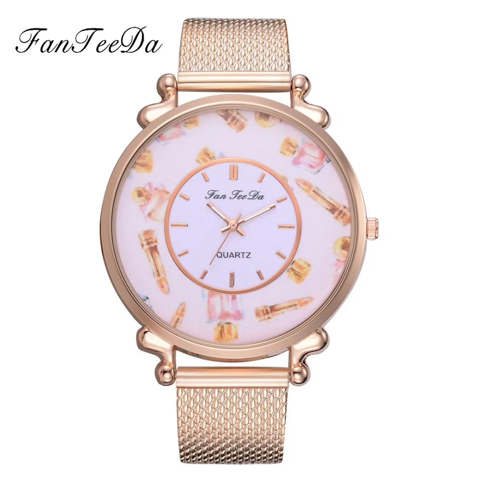 

Fanreeda Brand Silicone Watches For Women Fashion Rose Big Dial Bracelet Dress Quartz Clock Ladies Wrist Watch Luxury Retro Gift