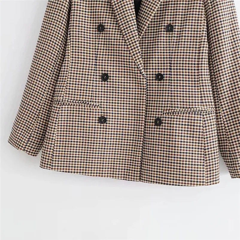 Fashion coats and jackets women winter ladies coats Winter Coat Retro Button Lattice Shoulder Pads Suit Coats Blouse O15#N (2)