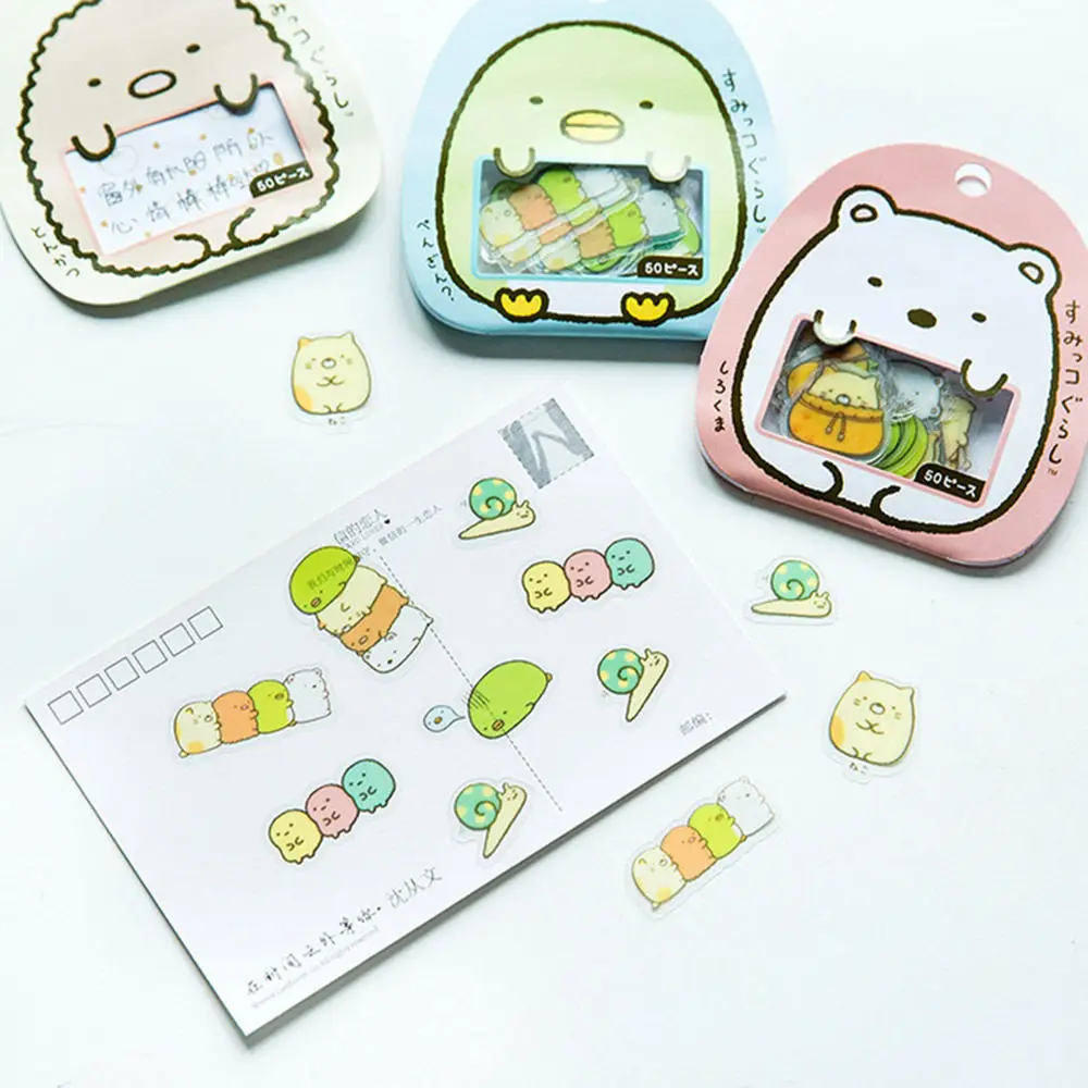 

50Pcs DIY Scrapbooking Japanese Sumikko Gurashi Sticker Flakes Bag Sack Anlimals
