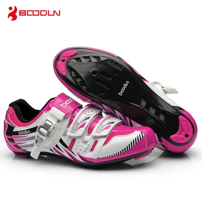 

BOODUN cycling shoes women road mtb shoes pink mountian bike sneaker professional racing self-locking athletic trudge breathable