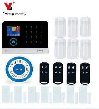 

Yobang Security APP Control House Office Burglar Intruder Alarm With RFID Card Wireless WIFI GSM Alarm System With 24-hour zone