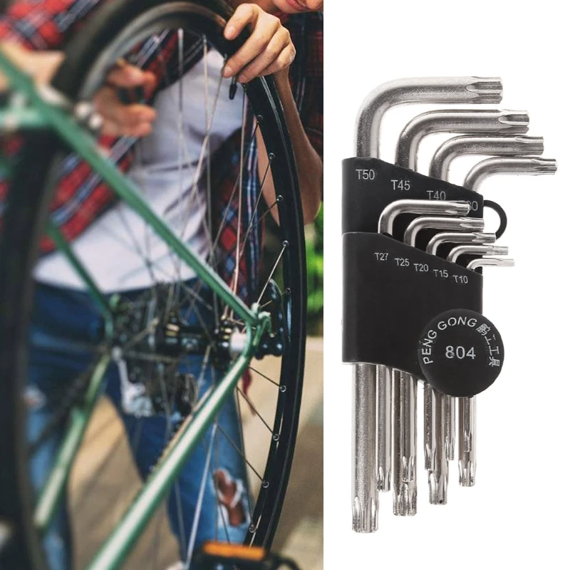 

9 Pcs Hex Key Wrench Sets Torx L Shape Repair Tool Screwdriver Tool Set Useful T50 T45 T40 T30 T27 T25 T20 T15 T10