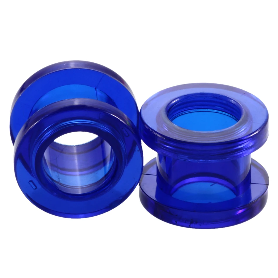 Clear Acrylic Ear Plugs Tunnels Stretchers - Goldfish Design Double Flared Body Jewelry PL60