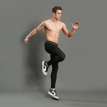 Для мужчин бег брюки сжатия колготки Баскетбол тренажерный зал брюки Бодибилдинг Jogger бег узкие брюки, леггинсы, Обтягивающие Брюки Спортивная Черный