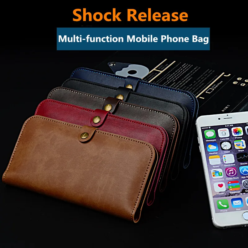 

PU Leather Bag For Apple iPhone X 8 7 Plus Mobile Phone Bag IPhone 6S 6 Plus Long Mens Wallet Purse Business Credit Card Holder