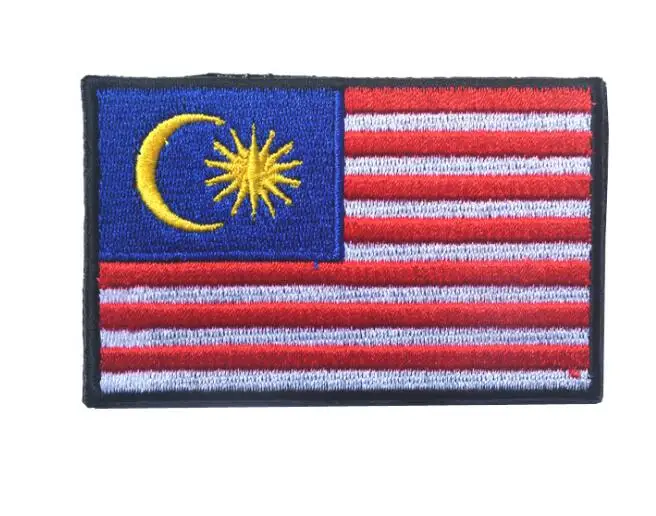 Азиатский флаг, 3D вышитый значок, нарукавная повязка, Корея, Китай, Саудовская Аравия, тканевая бирка, крючок, поддержка, тактическая шапка и крючок, лицевая сторона, 1 шт - Цвет: R