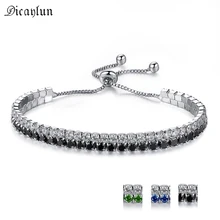 DICAYLUN Кристалл Регулируемый браслет цепочка Циркон зеленый синий кубический цирконий браслет для женщин горный хрусталь Модные женские ювелирные изделия