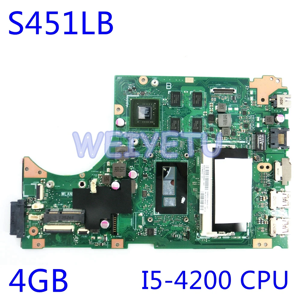S451LB I5-4200CPU 4 Гб RAM Материнская плата Asus S451L S451LN S451 материнская для ноутбука REV2.0