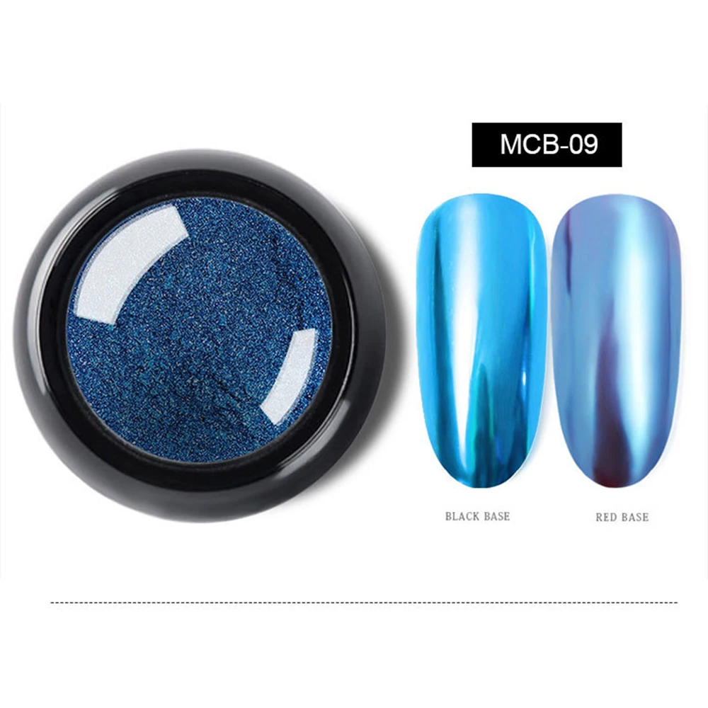 Super Bright Nail Titanium Powder Magic Mirror Powder Silver Mirror Flour Super Optical Metal Solid Color Plating Powder TSLM1 - Цвет: MCB09