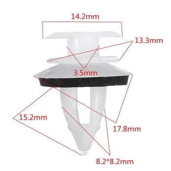 

White 20Pcs 7.5-8mm Car Panel Plastic With Washers Mouldings Practical