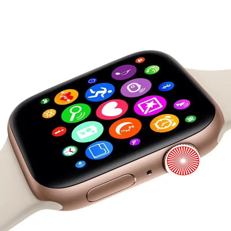 IWO 8 Smart watch 44mm Case Red Circle Button Smart Wearable Device For IOS & Android Support SMS Facebook Message Push