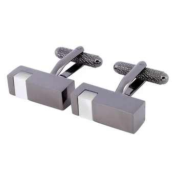 

High Quality Black Cuff Links with White Shell Men's Fashion Accessories Jewelry French Shirt Cuff links