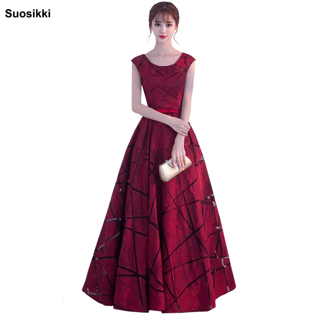 

Robe De Soiree suosikki Banquet Elegant Evening Dress The Bride Wine Red satin Long Party Prom Dresses Custom formal gown