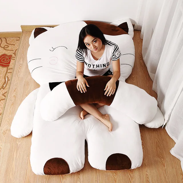 Kawaii Soft Cartoon Cat Beanbag Plush Anime Bed Sofa Tatami Mattress Kawaii Soft Cartoon Cat Beanbag Plush Anime Bed Sofa Tatami Mattress Carpet For Kids And S