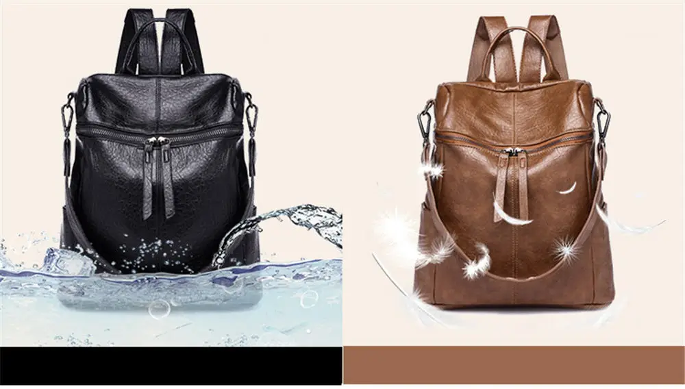 Женский рюкзак, повседневный рюкзак из искусственной кожи, модные рюкзаки для путешествий, большая вместительность, женские винтажные сумки на плечо, Mochila Feminine