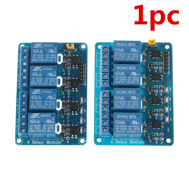 5V/12V 4-Channel Relay Module Shield For AVR/51/PIC Instrument Parts Accessories