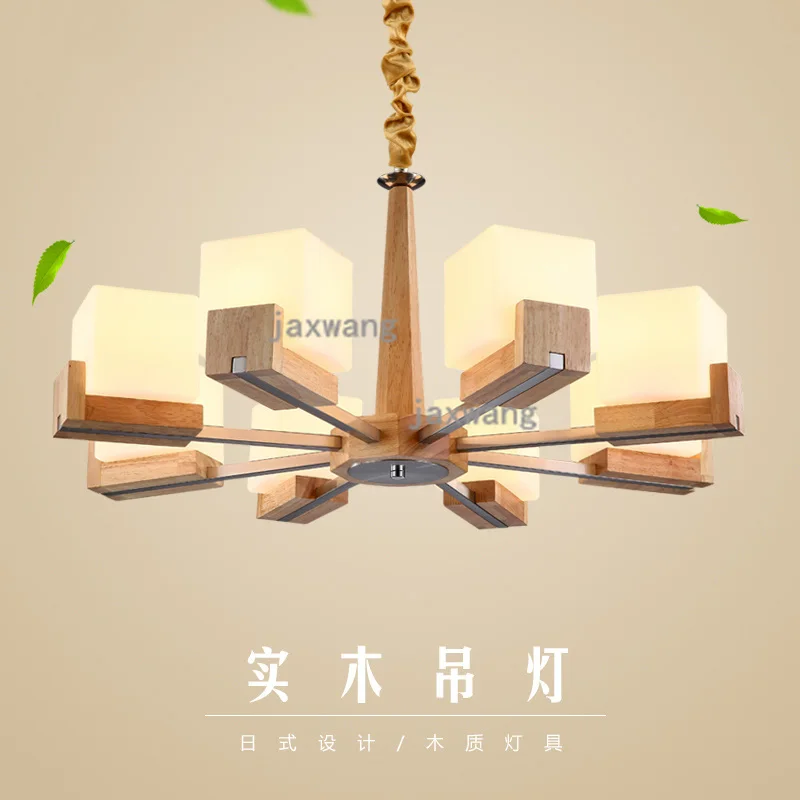 

Japanese solid wood pendant light Nordic living room bedroom kitchen hanging lamps creative personality restaurant light fixture