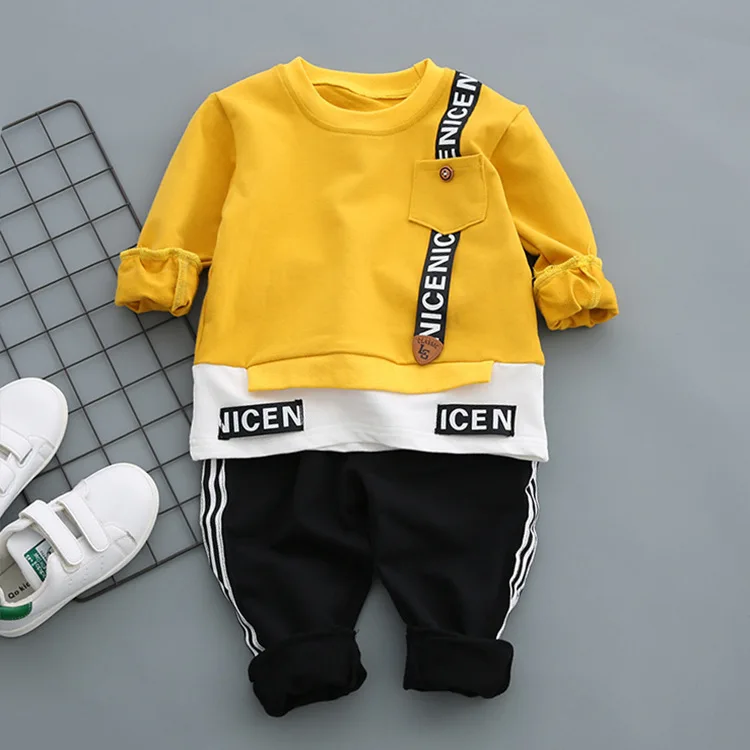 

Nnilly 2018 Spring Style Baby Clothes Costume For Boy Children's Clothing For Girls Sweater 2pcs/set T-shirt+Pants Print Cartoon