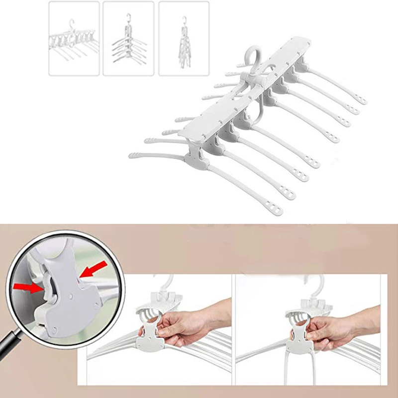 

360 Degree Hook Clothes Hanger Foldable Magic 8 Hole Hangers Spice Rack Clothing Holder Organizer Creative Drying Racks YJ005