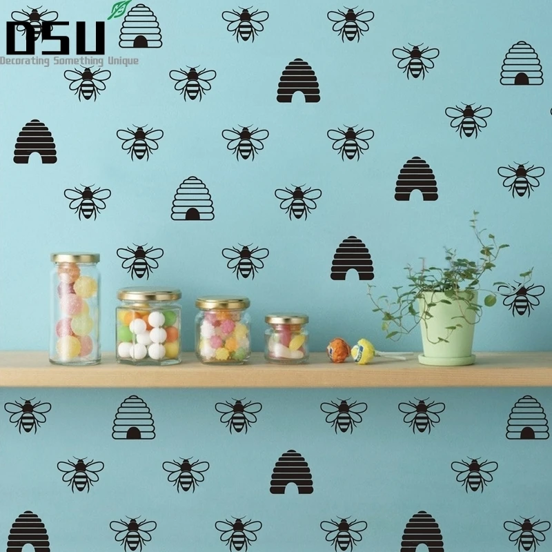 Calcomanias De Abeja De Oro Frances Panal De Miel Papel Tapiz De