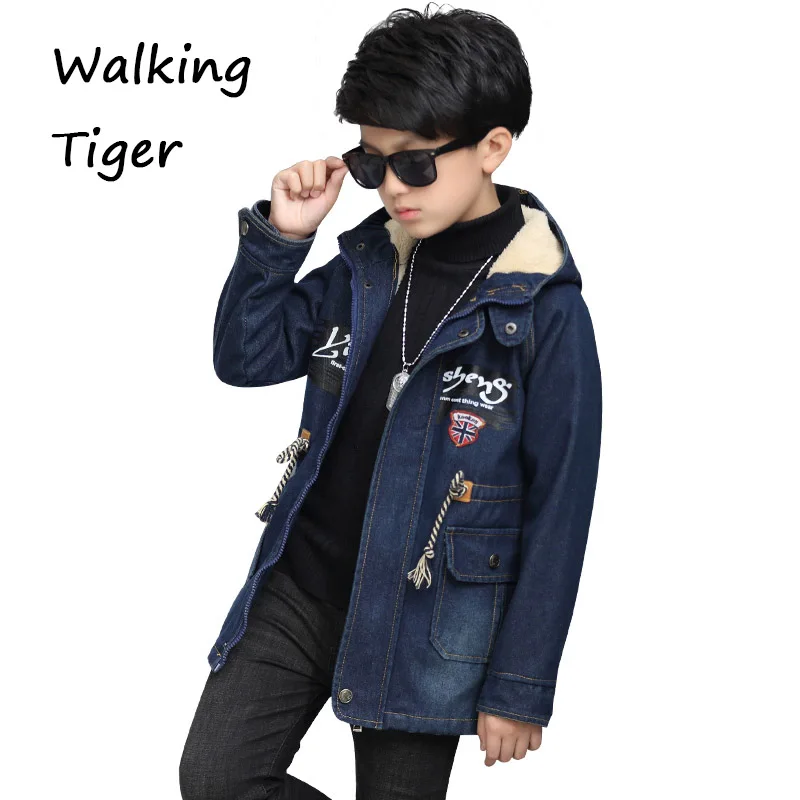 

Boys winter coats children clothing lamb wool cowboy overcoat 2017 fashion boy boutique clothing coat