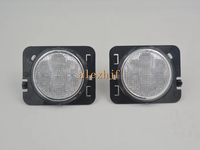 

July King 1Pair 8LEDs LED Fender Flares Yellow Turn Light case for Jeep Wrangler, LED Wheel Eyebrow Turn Signal Lights, Silver