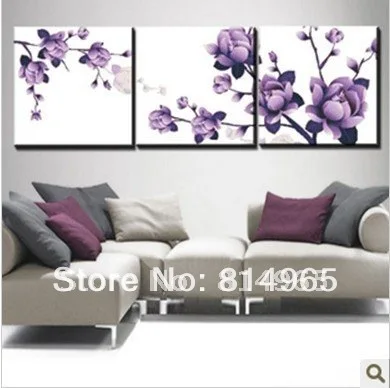 Вышивка 3 комплекта(1 партия = 3 комплекта, 1 комплект = 3 шт.) лучшее качество 2012 стиль Триптих фиолетовый цветок наборы для вышивки крестом