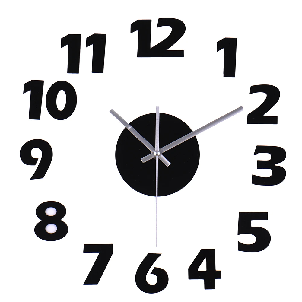 

Modern 3D DIY Large Wall Clock Face Acrylic Watch Art Designs Digital Clocks Numbers Home Bedroom 3D Sticker Art Wall Decor
