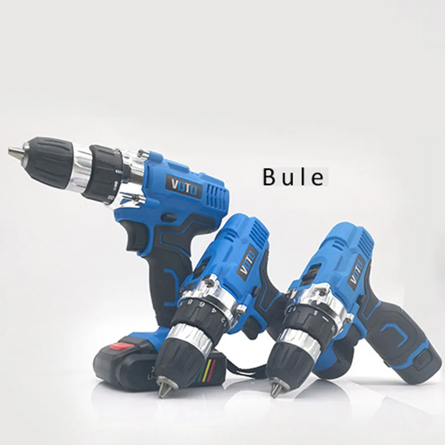 

VOTO V6 Battery Rechargeable Cordless Drill Electric Screwdriver Set Lithium Power Tools Screw Gun Driver 12V 16.8V 21V Blue