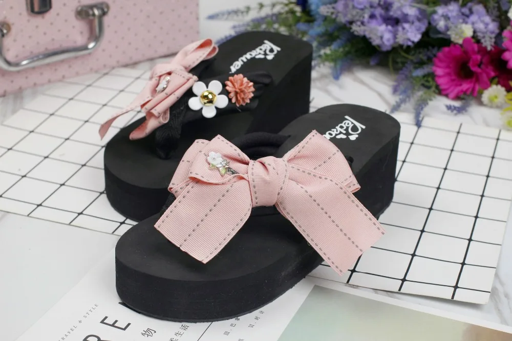 2019 Summer New Korean Womens Non-slip Wedge High Heels Flip Flops Slippers Online Ladies Fashion Platform Shoes58