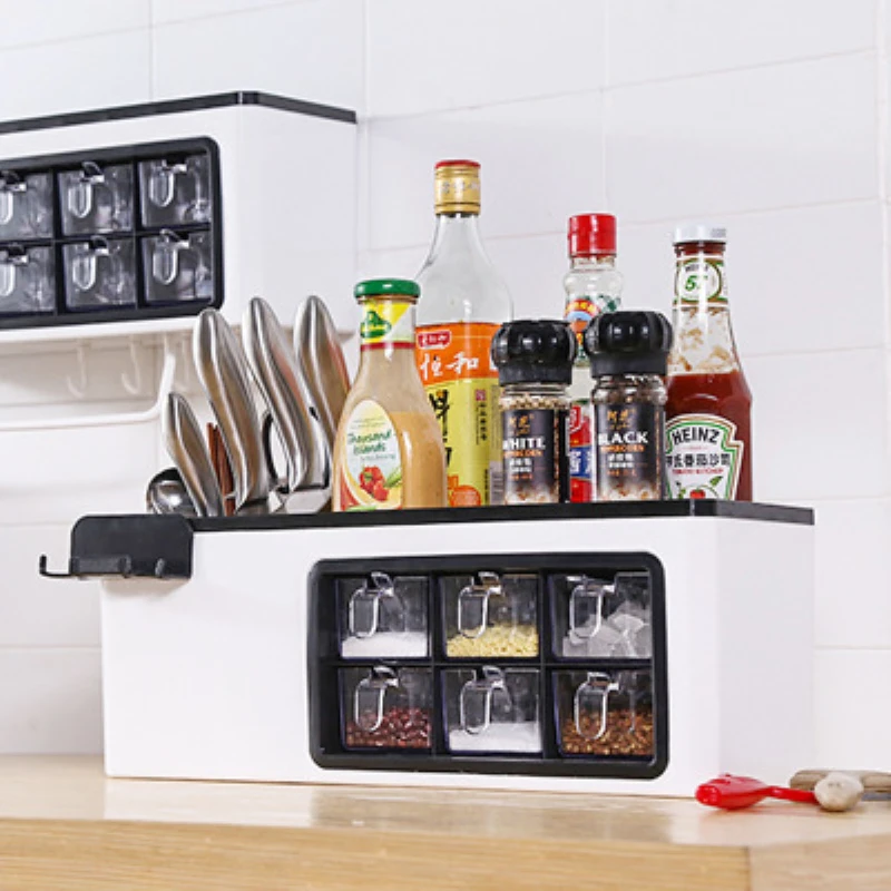 スパイスラック調味料スパイス収納ボックスカトラリーラックフックハーブ スパイスツールでモダンなキッチンアイテムアクセサリー Aliexpress