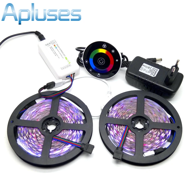 

LED Strip Set 10M SMD 5050 RGB + Wireless RF touch Controller + 12V 3A Power Supply Adapter