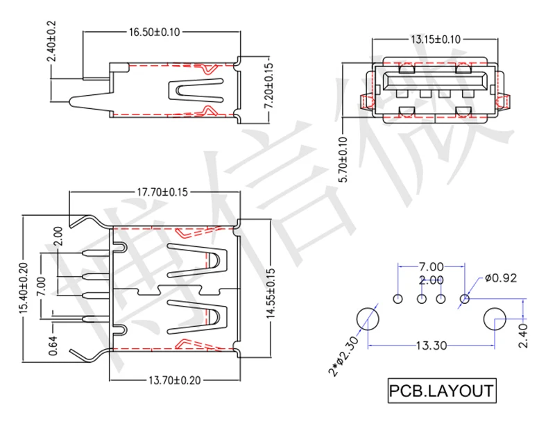 Гнездовой разъем типа А G55 USB 2 0 4 контакта 10 шт.|connector kit|socket dimmerconnector iphone |
